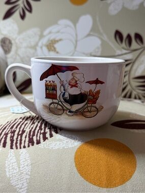 Fat Chef Illustration Oversized White Ceramic Mug
